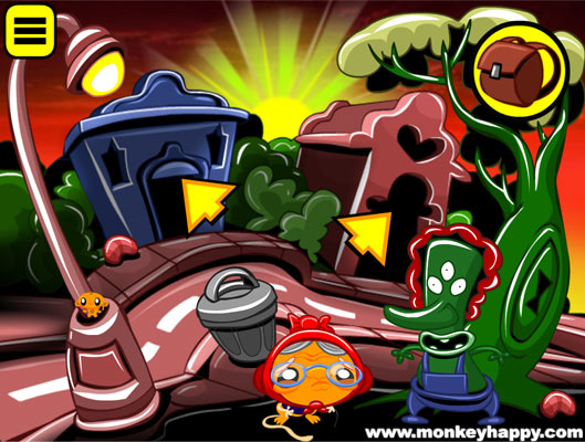 Chơi game Chú khỉ buồn: Đèn đường - GameVui.vn