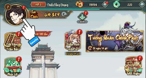 Chạm vào ảnh đại diện