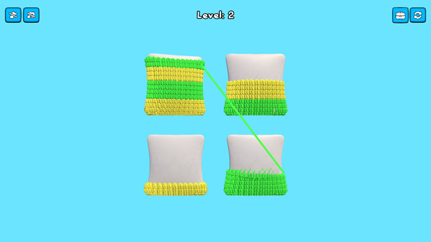 Ghép các len cùng màu để gỡ rối.