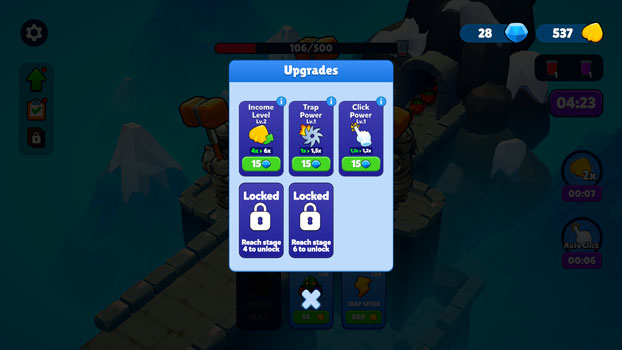 Mở khoá các nâng cấp.