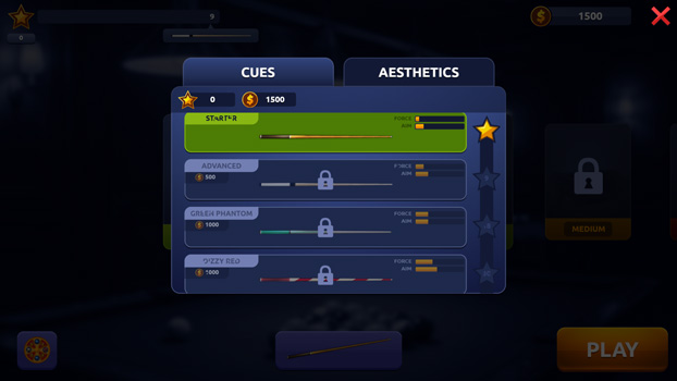 Nhiều loại cơ và bàn chơi đẹp mắt.