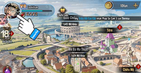 Chạm vào ảnh đại diện