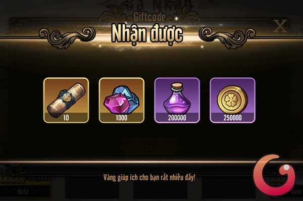 Phần thưởng đổi code