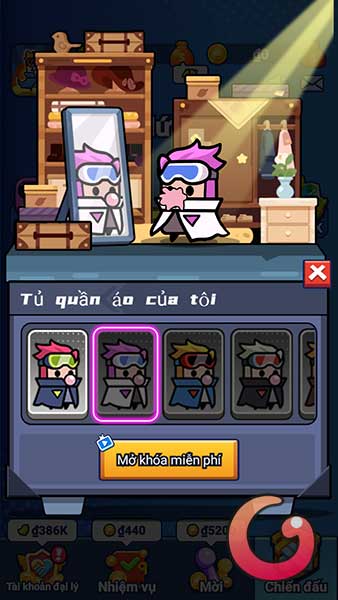Mở khóa trang phục mới