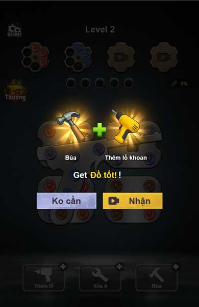 Xem video QC để nhận vật phẩm hỗ trợ