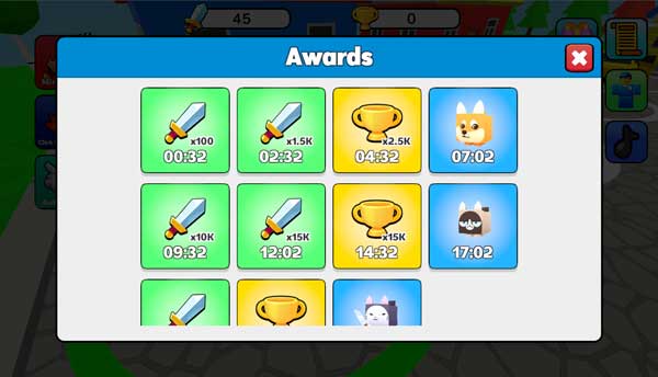 Phần thưởng khi online trực tuyến