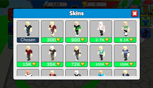 Rất nhiều mẫu Skin nhân vật đa dạng