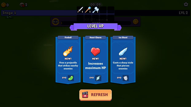 Nâng cấp chỉ số sau khi lên cấp.