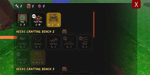 Tất cả vật phẩm có thể được chế tạo trong 99 Nights in The Forest 