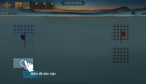 Chọn binh lính và đội hình để dàn trận