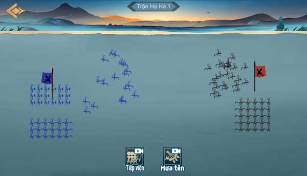 Người chơi sẽ điều khiển phía quân màu xanh