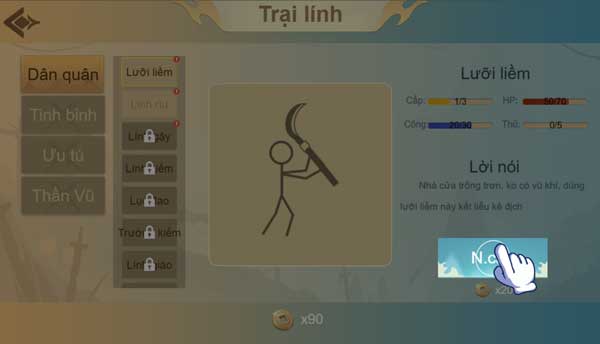 Thu thập tài nguyên và nâng cấp quân lính