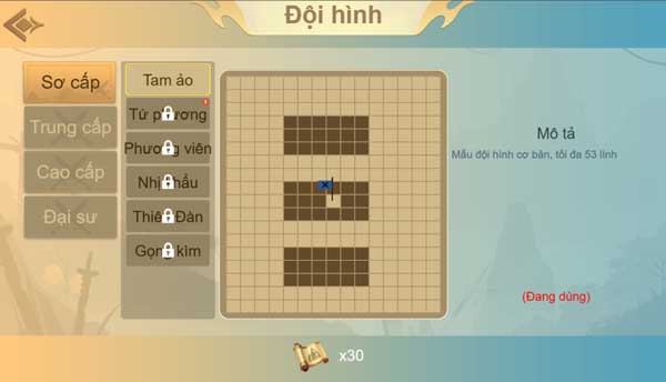 Mở khóa các đội hình dàn trận mới