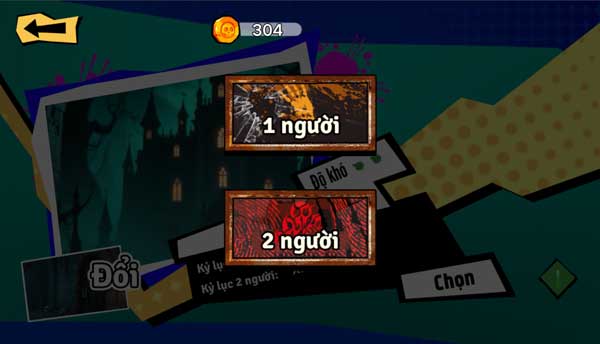 Chọn bản đồ và chế độ chơi 1 hoặc 2 người