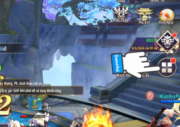 Chạm vào 4 ô vuông