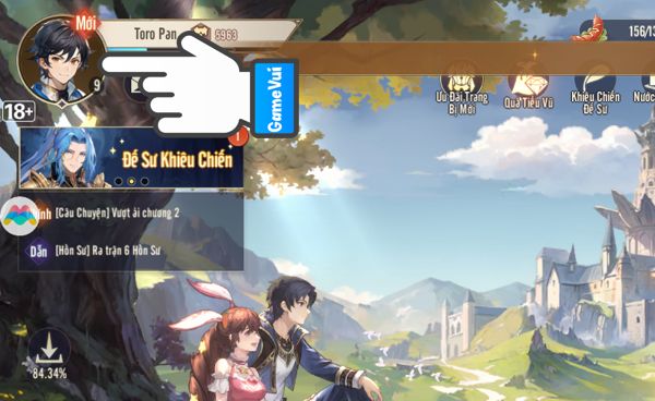 Chạm vào ảnh đại diện