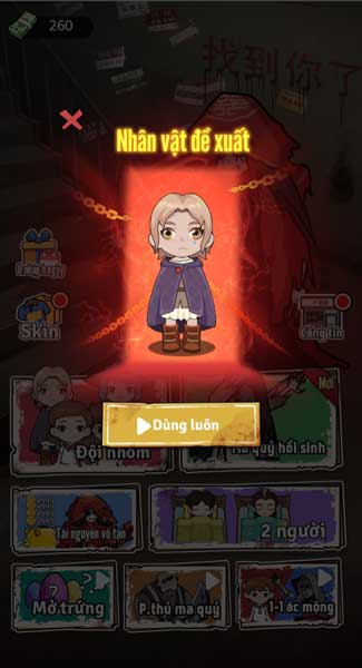 Xem video QC để mở khóa Skin nhân vật