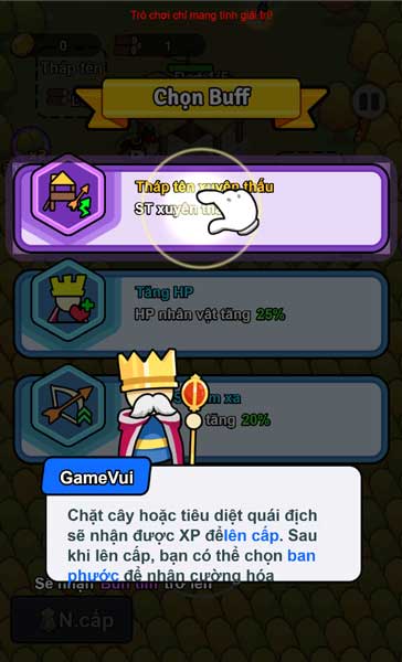 Nhận Buff tăng sức mạnh kho đủ lượng XP