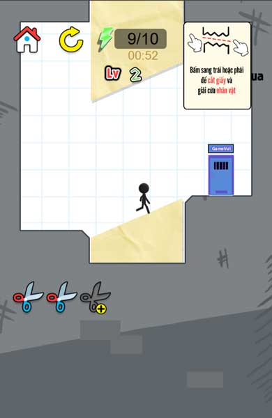 Cắt mảnh giấy để tạo thành hình cần thiết lấp chỗ trống