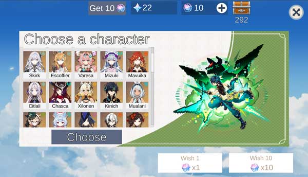 Chọn nhân vật Anime yêu thích