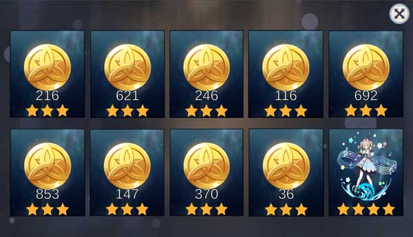 Kết qua quay Gacha