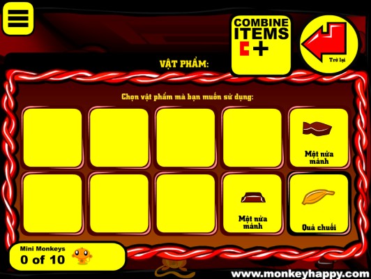 Ghép hoặc sử dụng các vật phẩm hợp lý.