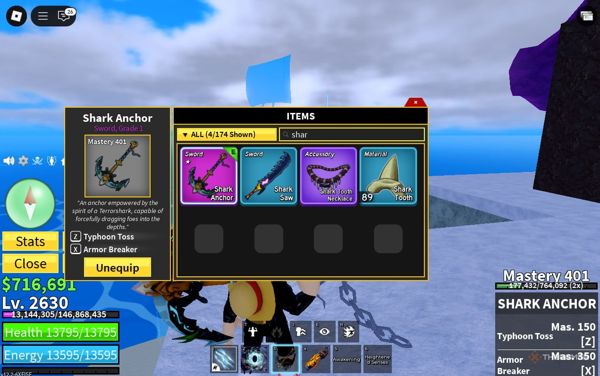 Cách nhận Shark Anchor trong Blox Fruits