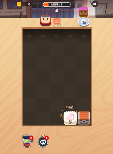 Thả các miếng sushi xuống để hợp nhất.