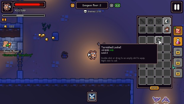 Lựa chọn trang bị cho nhân vật của bạn.