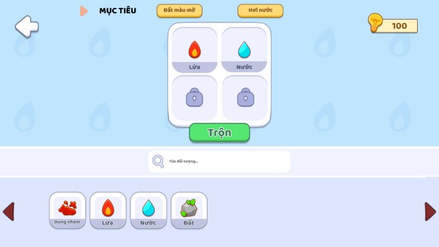 Hợp nhất các nguyên tố để mở được nguyên tố yêu cầu.