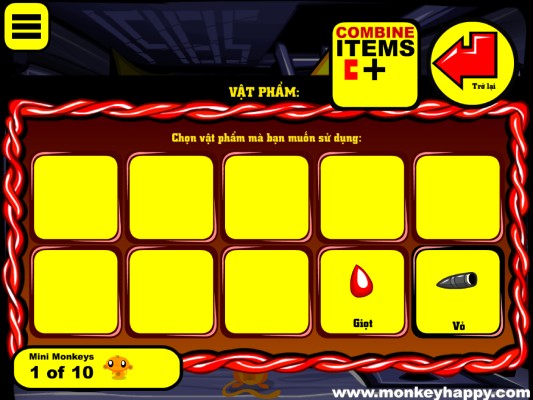 Ghép hoặc sử dụng các vật phẩm hợp lý.