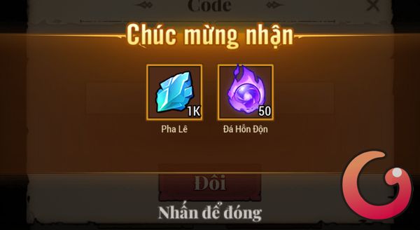 Phần thưởng đổi code