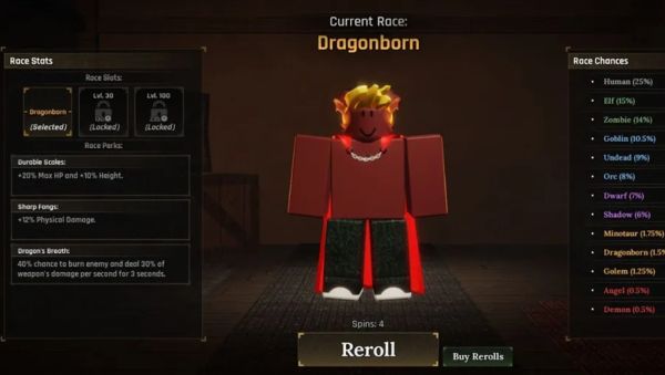 Cách roll Chủng Tộc trong The Forge