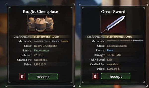 Rèn và bán vũ khí hạng nặng/giáp