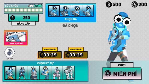 Mở khoá các nhân vật.