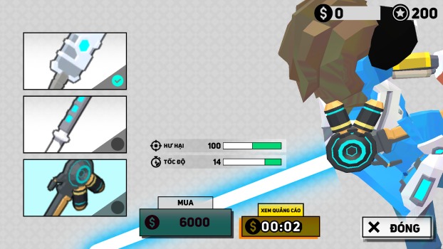 Kho vũ khí đa dạng với hoả lực khác nhau.