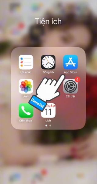 Mở ứng dụng Appstore