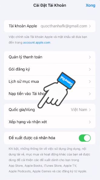 Chọn Quốc gia vùng
