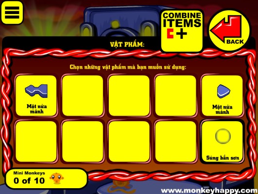 Ghép hoặc sử dụng hợp lý các vật phẩm.