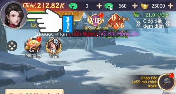 Chạm vào ảnh đại diện