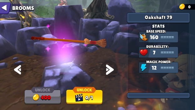 Mở khoá các cây chổi với sức mạnh khác nhau.