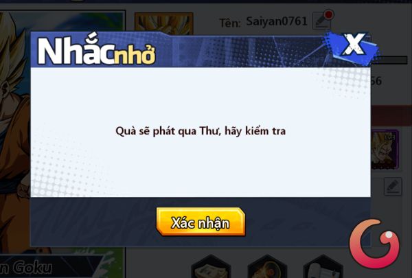 Quà sẽ phát qua thư