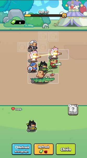 2 Capy giống nhau sẽ kết hợp và tăng cấp