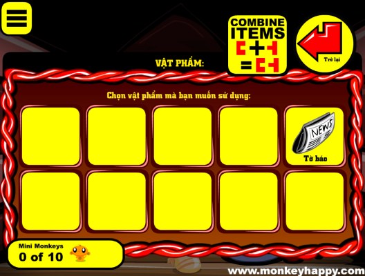 Ghép hoặc sử dụng các vật phẩm hợp lý để giải đố.