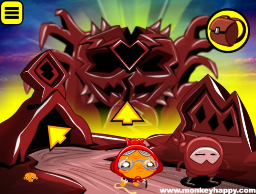 Chơi game Chú khỉ buồn: Núi lửa - GameVui.vn