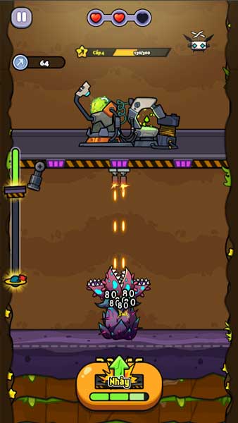 Nâng bệ phóng lên tránh khỏi quái vật tấn công