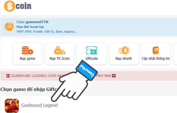CHọn Gunbound Legend