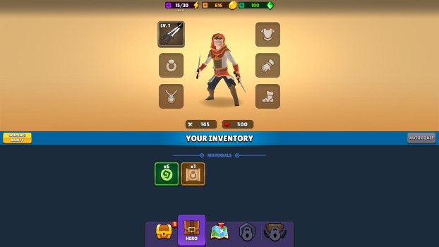 Tìm kiếm và trang bị các vật phẩm.