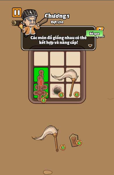 Đặt các loại pháp bảo khác nhau vào ô đạo cụ