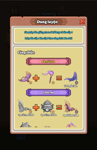 Công thức kết hợp các loại pháp bảo cấp cao